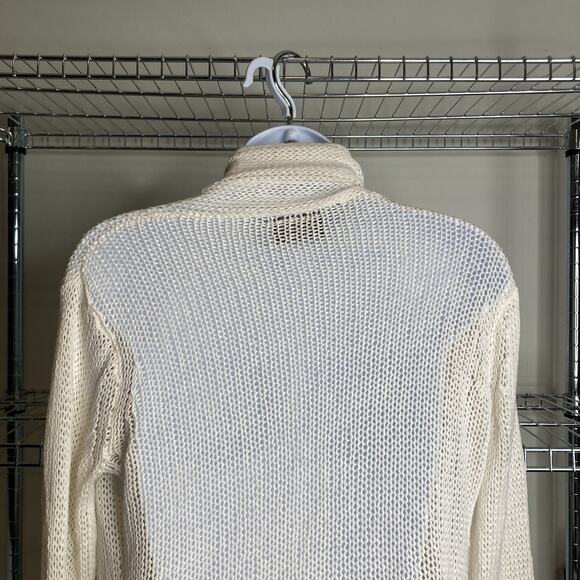 Wooden Ships Women's Ivory Open Front Shawl Cardigan Sweater Size XS Oversized - Picture 9 of 10